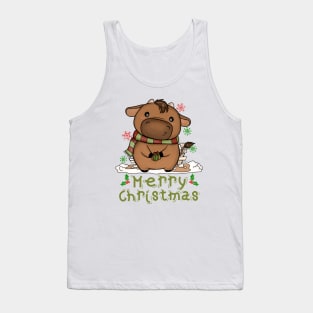 Kids Cow Christmas Cute Cow Merry Christmas Funny Tank Top